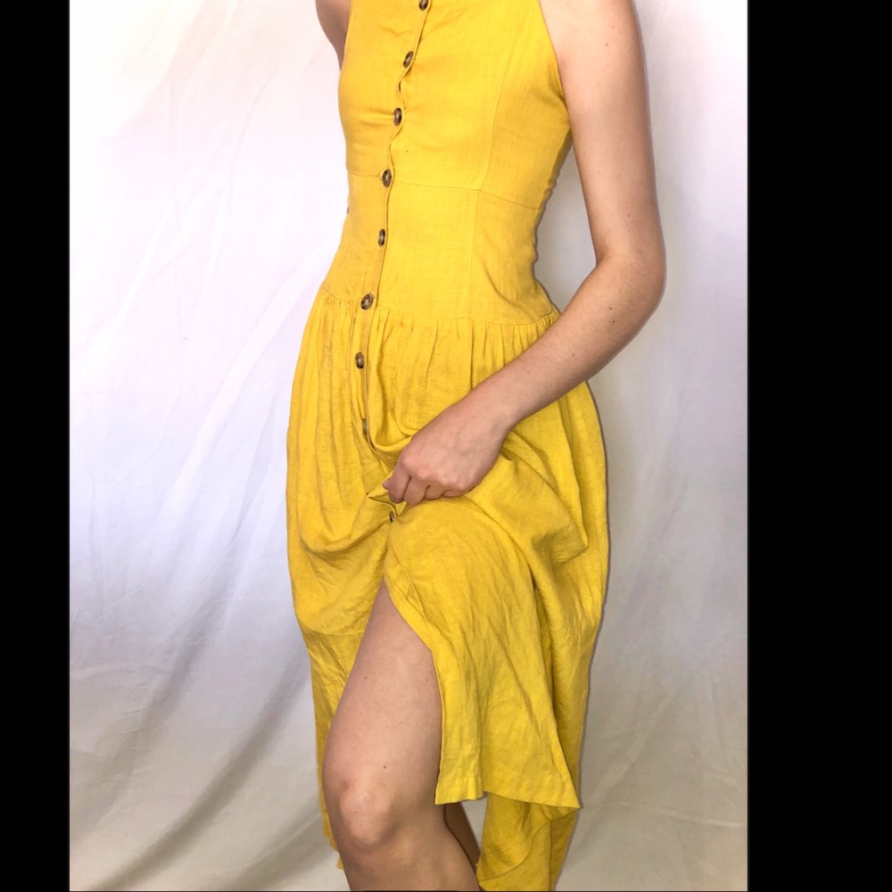 URBAN OUTFITTERS yellow sundress with leg slit!